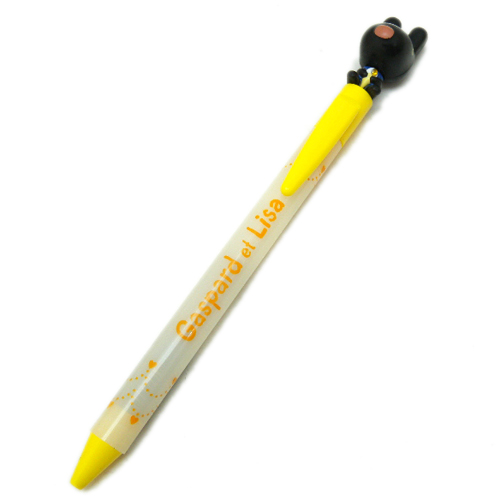筆用品_Gaspard & Lisa-立體偶原子筆-黑狗黃