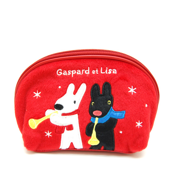 化妝包箱_Gaspard & Lisa-寬底半圓包-歡慶聖誕紅限定