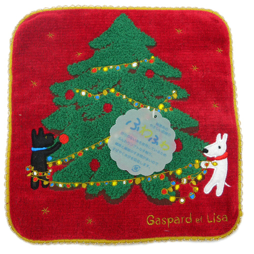 衛浴用品_Gaspard & Lisa-方巾-聖誕樹-紅