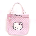 手提包袋_Hello Kitty-電繡格菱方手提包-淡粉