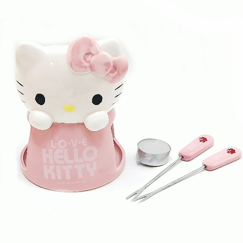 廚房衛浴_Hello Kitty-造型巧克力鍋-粉結