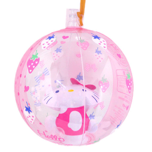 玩具_Hello Kitty- 鈴鐺充氣彈力球-草莓