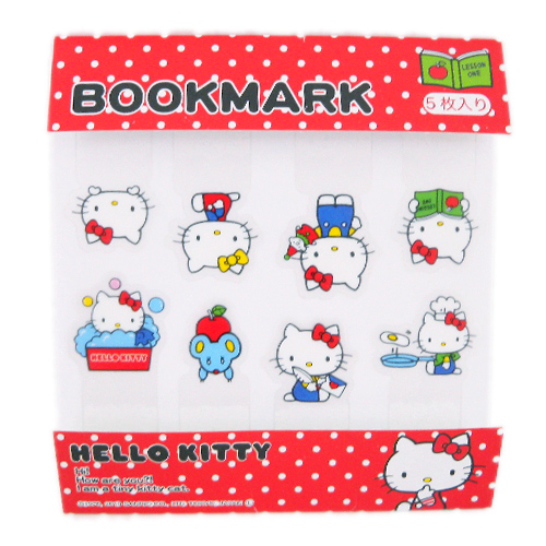 其他_Hello Kitty-透明貼紙造型書籤-多姿態