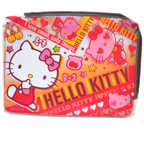 資料夾_Hello Kitty-PVC拉鍊袋-側坐多圖