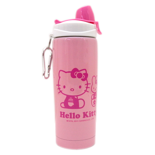 水壼_Hello Kitty-不鏽鋼兒童水壺-與兔粉