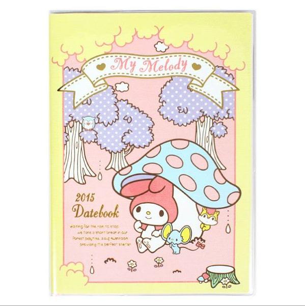 凱蒂貓Hello Kitty-美樂蒂MELODY_紙製品_Melody-2015KT年曆B6-蘑菇粉