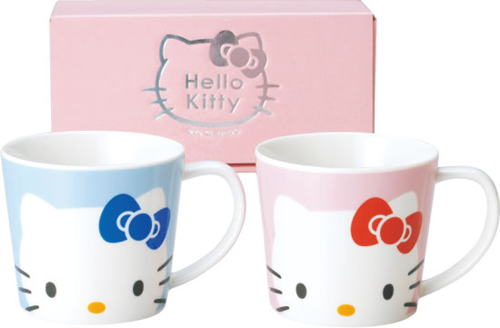 茶具杯子_Hello Kitty-馬克杯2入-粉藍