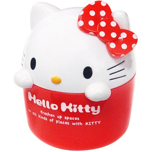 汽車百貨_Hello Kitty-大臉造型芳香劑-點點紅結紅