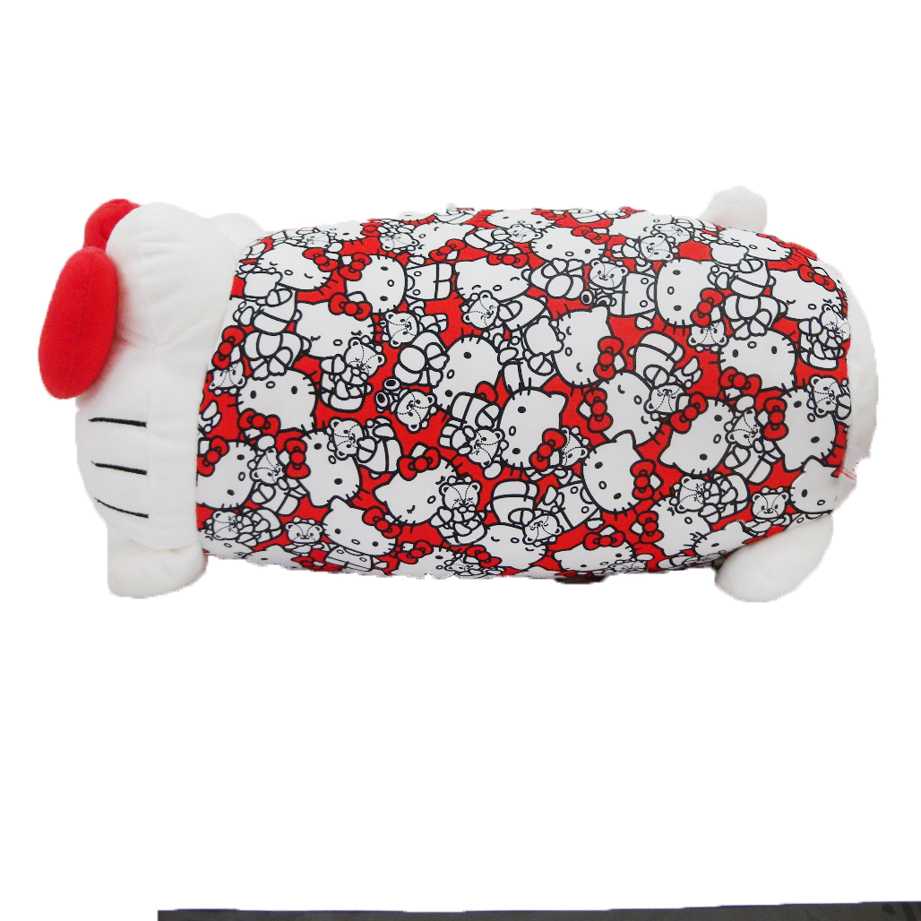 抱枕_Hello Kitty-40th紀念筒型抱枕-滿圖紅