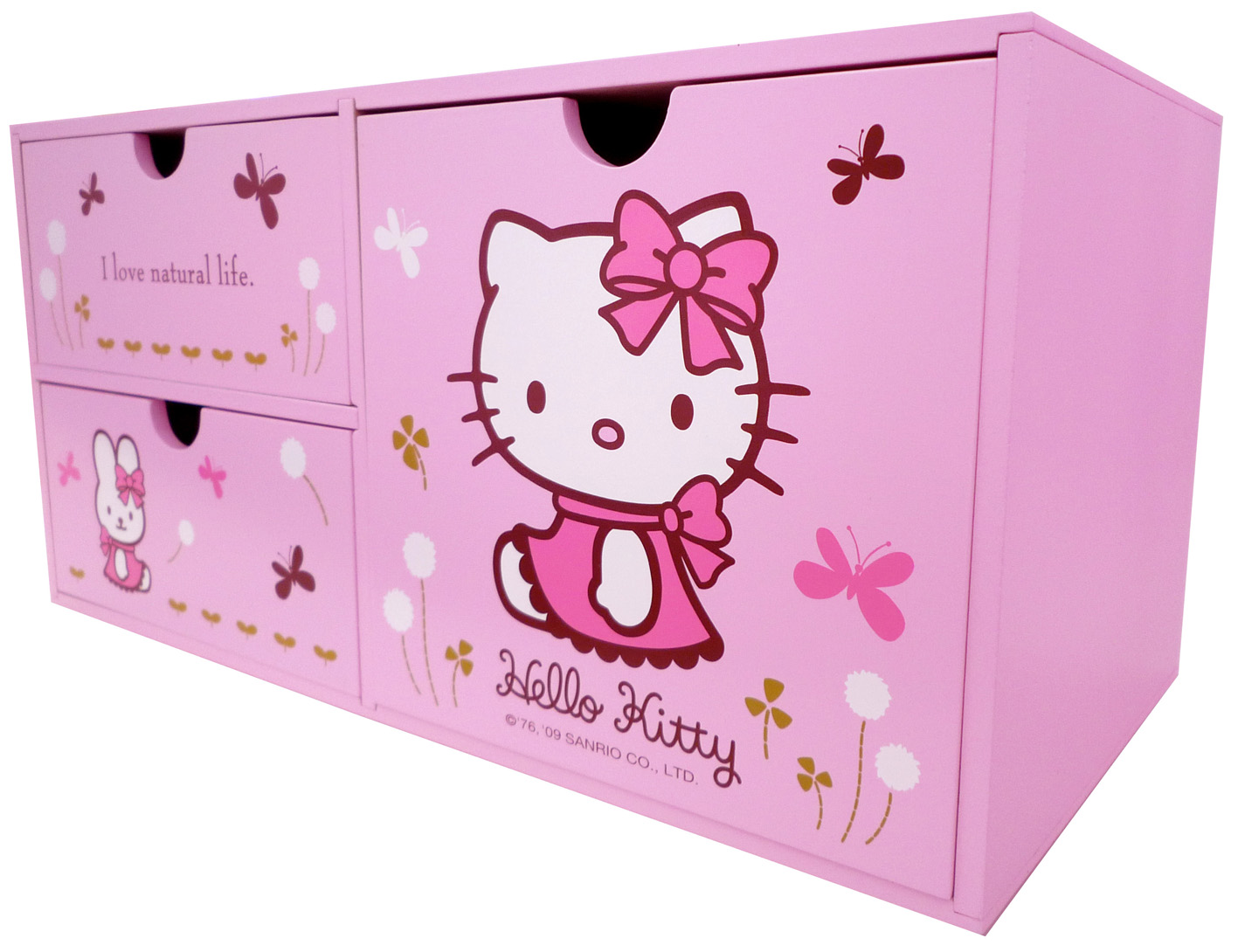 木製傢俱_Hello Kitty-CD兩用置物盒-蝴蝶粉