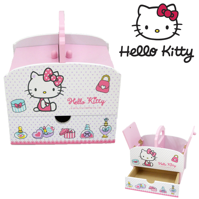 木製傢俱_Hello Kitty-KT手提掀蓋收納盒-珠寶
