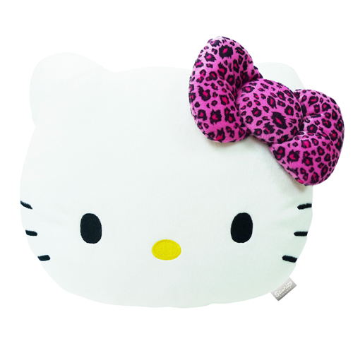 汽車百貨_Hello Kitty-KT豹紋紫-頭型抱枕