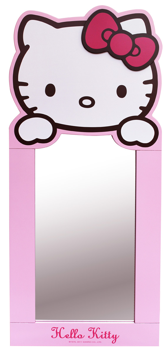 木製傢俱_Hello Kitty-KT造型直立鏡(粉)-小