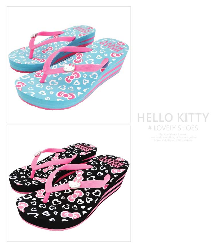 凱蒂貓Hello Kitty_女鞋_Hello Kitty-  厚底夾腳拖915023-黑36