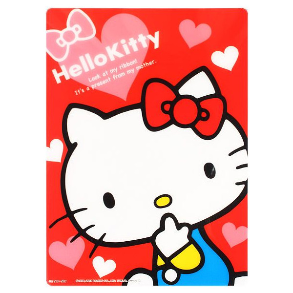 其他_Hello Kitty-墊板-側坐愛心紅