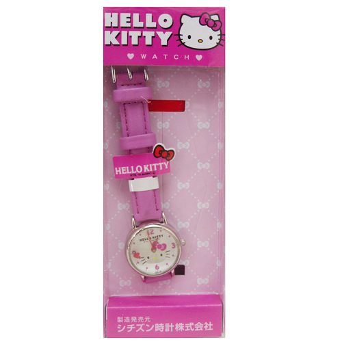 凱蒂貓Hello Kitty_手錶_Hello Kitty-手錶-圓形銀面大臉桃