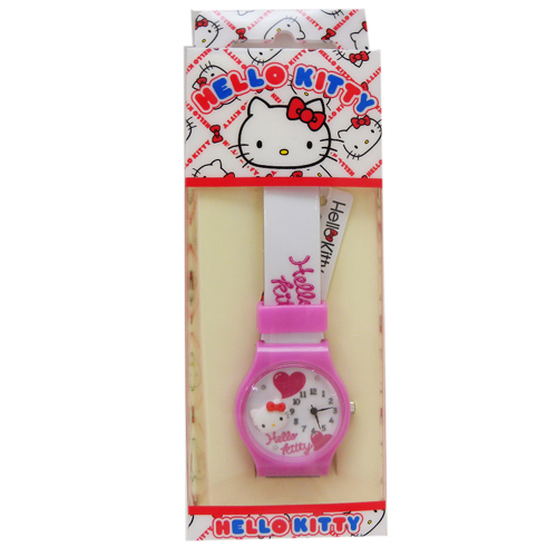 凱蒂貓Hello Kitty_手錶_Hello Kitty-手錶-大頭紅結愛心粉