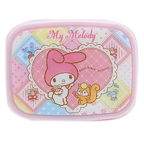 凱蒂貓Hello Kitty-美樂蒂MELODY_廚房用品_美樂蒂MELODY-3入便當盒-蕾絲菱格愛心