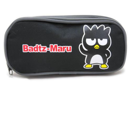 凱蒂貓Hello Kitty-酷企鵝Bad Badtz-maru_筆袋/盒/筒_酷企鵝-帆布筆袋-字母黑