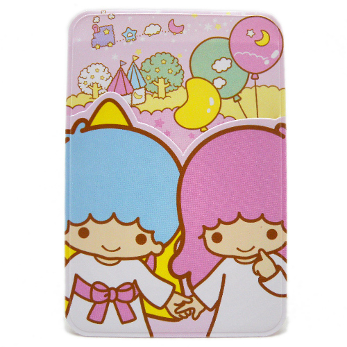 凱蒂貓Hello Kitty-雙子星KIKI&LALA_零錢證件_雙子星-亮彩卡片套-牽手氣球粉