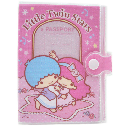 凱蒂貓Hello Kitty-雙子星KIKI&LALA_零錢證件_雙子星-多功能護照套-擁抱星粉
